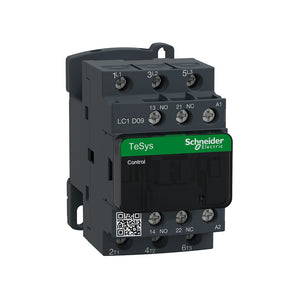 Contactor, TeSys Deca, 3P(3NO), AC-3/AC-3e, <=440V, 9A, 220V AC 50/60Hz coil, screw clamp terminals