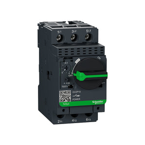 Motor circuit breaker, TeSys Deca, 3P, 4 to 6.3A, thermal magnetic, screw clamp terminals, rotary handle