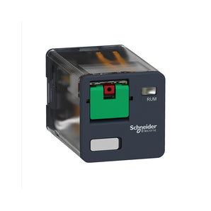 universal plug in relay, 10A, 8 Pin, 2CO, lockable test but to n, 230V AC