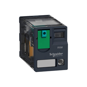 Miniature plug in relay, 6A, 14 Pin, 4CO, with LED, lockable test but to n, 12V DC