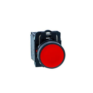 Push button, Harmony XB5N XB7N, plastic, flush, red, 22mm, spring return, unmarked, 1 NC