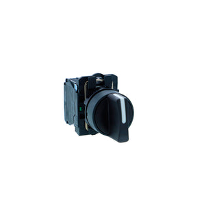 Selector switch, Harmony XB5N XB7N, plastic, black, 22mm, short handle, 3 position, stay put, 2 NO