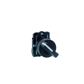 Selector switch, Harmony XB5N XB7N, plastic, black, 22mm, short handle, 2 position, spring return to left, 1 NO