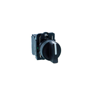 Selector switch, Harmony XB5N XB7N, plastic, black, 22mm, short handle, 3 position, spring return to middle, 2 NO