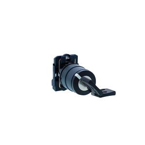 Key selector switch, Harmony XB5N XB7N, plastic, black, 22mm, short handle, 2 position, stay put, left key release, 1 NO