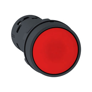 Monolithic push button, Harmony XB7, plastic,red, 22mm, spring return, unmarked, 1NC