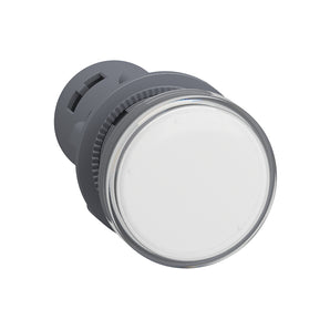 Monolithic pilot light, Easy Harmony XA2, plastic, white, 22mm, integral LED, screw clamp terminals, 220Ä230V AC, anti interference