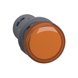 Monolithic pilot light, Easy Harmony XA2, plastic, amber, 22mm, integral LED, screw clamp terminals, 220Ä230V AC, anti interference