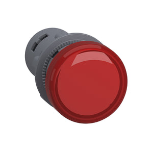 Monolithic pilot light, Easy Harmony XA2E, plastic, red, 22mm, integral LED, screw clamp terminals, 110V AC DC, anti interference