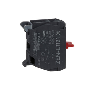 Single contact block, Harmony XALD, XALK, silver alloy, rear mounting, screw clamp terminal, 1NC