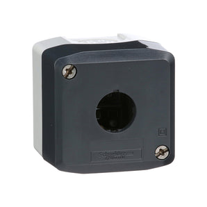 Empty control station, Harmony XALD, XALK, plastic, dark grey lid, for push button 22mm, 1 cut out