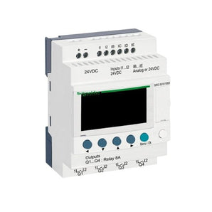 Modular smart relay, Zelio Logic SR2 SR3, 10 IO, 24V DC, clock, display, 4 relay outputs