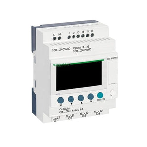 Modular smart relay, Zelio Logic SR2 SR3, 10 IO, 100 to 240V AC, clock, display