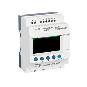 Modular smart relay, Zelio Logic SR2 SR3, 10 IO, 24V DC, clock, display, 4 transistor outputs