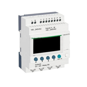 Compact smart relay, Zelio Logic SR2 SR3, 12 IO, 100 to 240V AC, clock, display