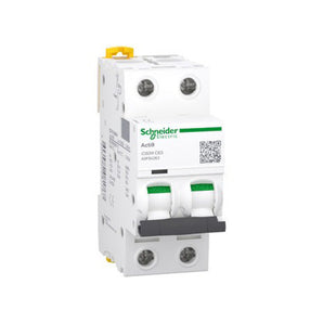 MCB Acti9 iC60H, 2P, 63A, C curve, 10000A (IEC/EN 60898-1), 15kA (IEC/EN 60947-2)