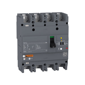 MCCB With Earth-Leakage Protection, EasyPact EZCV250N, TMD, 125A, 4 poles 4d