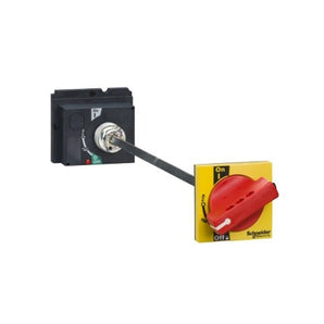 Extended rotary handle, ComPact NSX 100/160/250, red handle on yellow front, shaft length 185 to 600 mm, IP55