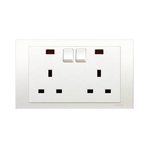 Vivace 13A 250V Twin Gang Switched Socket with Neon