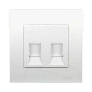 Vivace Data socket, cat 6, with shutter, 2 gang, white