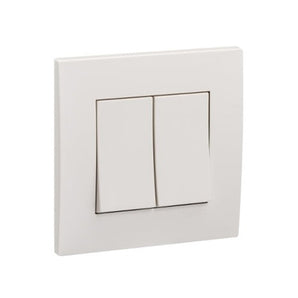 Vivace Switch, 16A, 250V, 2 way, 2 gang, white