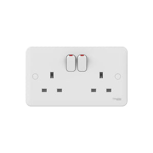 Lisse - Switched Socket - without instructions - 13 A - 230 V - 2 gangs-white