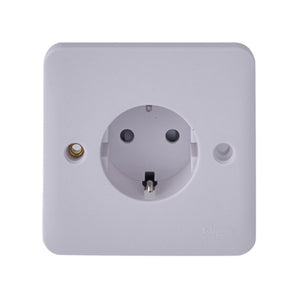 Lisse White moulded - unswitched socket - schuko - 16 A - 230 V - 1 gang - white