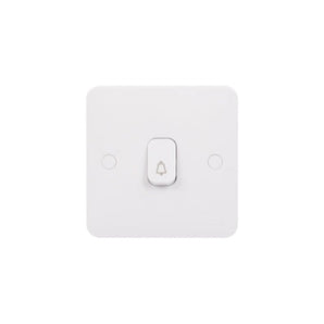 Lisse - Retractive switch - with bell symbol - 1 gang 2 way - 10A White