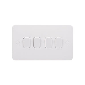 Lisse - Plate switch - 4 gang 2 way - 10A White