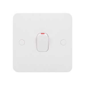 Lisse - 2-pole switch with flex outlet and indicator lamp -1 gang - 20AX -white