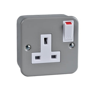 Exclusive Metal clad - switched socket - 13 A - 230 V - 1 gang - grey