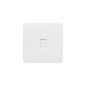 Lisse - Square edge white moulded - data/telephone socket - RJ11 - matt white