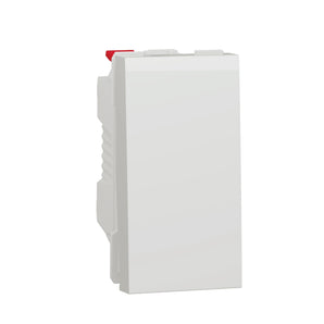 Switch, New Unica, 1-pole 1-way, 10AX, 1 module, screwless terminals, untreated, IP4X, white