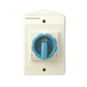 Isolating Switch With Polycarbonate Box 3Pole 32A IP65 Blue/ Grey Handle