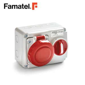 Industrial Wall Socket With Selector 3PH + N + PE 32A IP67