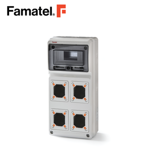 UV ABS  Industrial Socket 6 Modules IEC 16A/32A AND 8 Ways MCB IP65