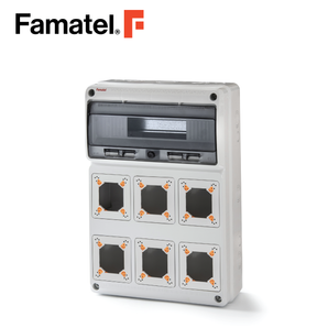 UV ABS  Industrial Socket 6 Modules IEC 16A/32A AND 16 Ways MCB IP65