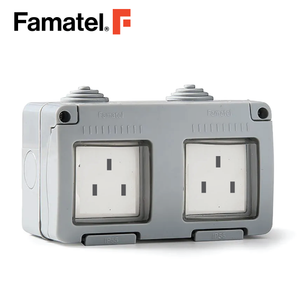 IP55 Surface Sockets 8.2X7cm 13A/250VAC 2 Gang MK