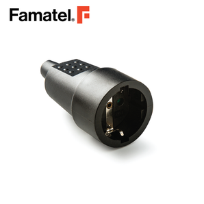 Mobile Socket Outlet 2P+E 16A 250V Rubber IP20 Black