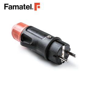 Plug 2P+E 16A 250V IP54 4.8mm Detachable Black