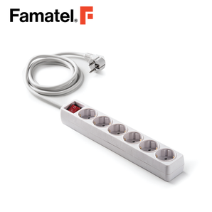 Multi Socket 6 ways 2P+E 16A 250V with Switch Cable 3m