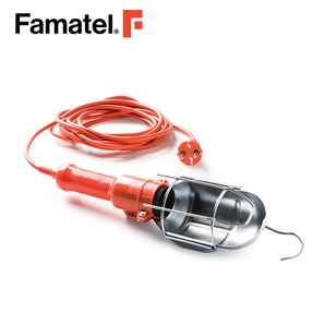 Portable Lamp 60W with Switch+Lampshade+Cable 5m Orange