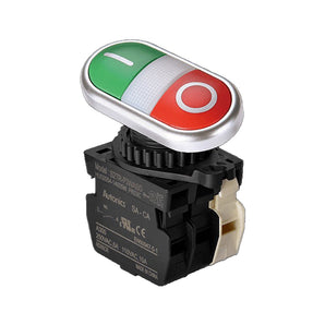 DOUBLE HEADED ILLUMINATED PUSH BUTTON LED 230VAC