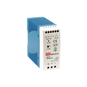 AC-DC INDUSTRIAL DIN RAIL POWER SUPPLY OUTPUT 24VDC AT 1.7A PLASTIC CASE