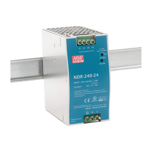 AC-DC INDUSTRIAL DIN RAIL POWER SUPPLY OUTPUT 24VDC AT 10A METAL CASE