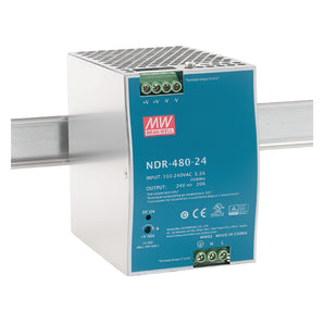 AC-DC INDUSTRIAL DIN RAIL POWER SUPPLY OUTPUT 24VDC AT 20A METAL CASE