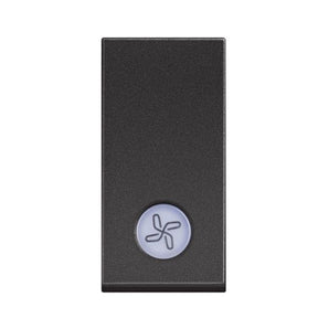 One-way switch 1P 10 AX - 250 Vac - lightable - fan symbol (RG4001LR)