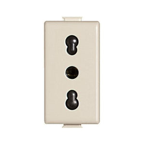 Socket Italian standard 2P+T 10/16A with shielded tulip contacts - centre distance 19 and 26 mm