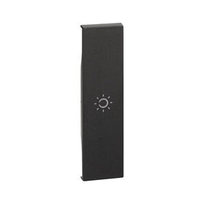 Lightable cover with symbol for Living Now switch, two-way switch and push-button - 1 module - black (KG01A)