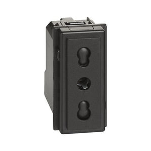 Italian standard socket 2P+E 16 A 250 Vac - center distance 19 mm and 26 mm (KG4180)